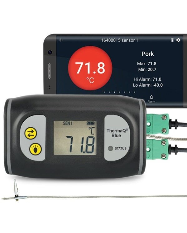 ThermaQ Blue thermometer with Bluetooth LE - monitors temperature remotely ThermaQ Blue thermometer with Bluetooth LE - monitors temperature remotely