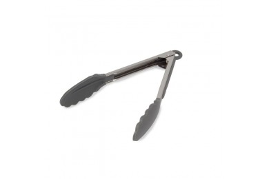 Grey Silicone & Stainless Steel Kitchen Tongs