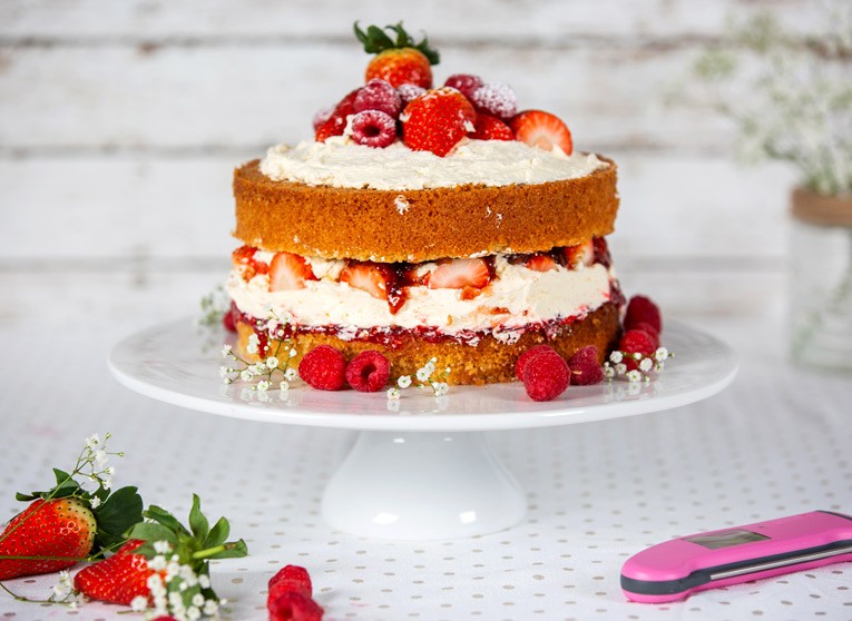 Victoria Sponge Cake with Homemade Jam & Italian Buttercream