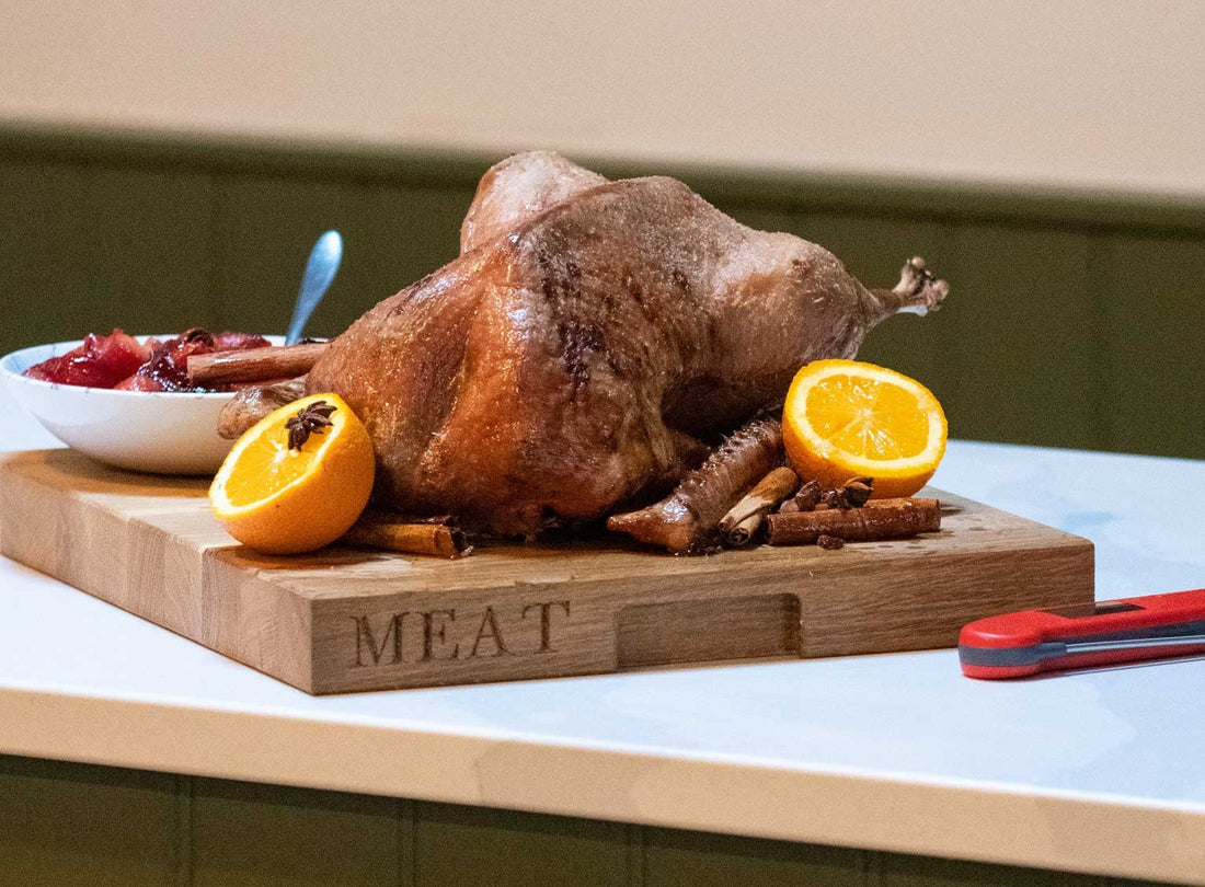 Christmas Roast Goose with Mulled Plums