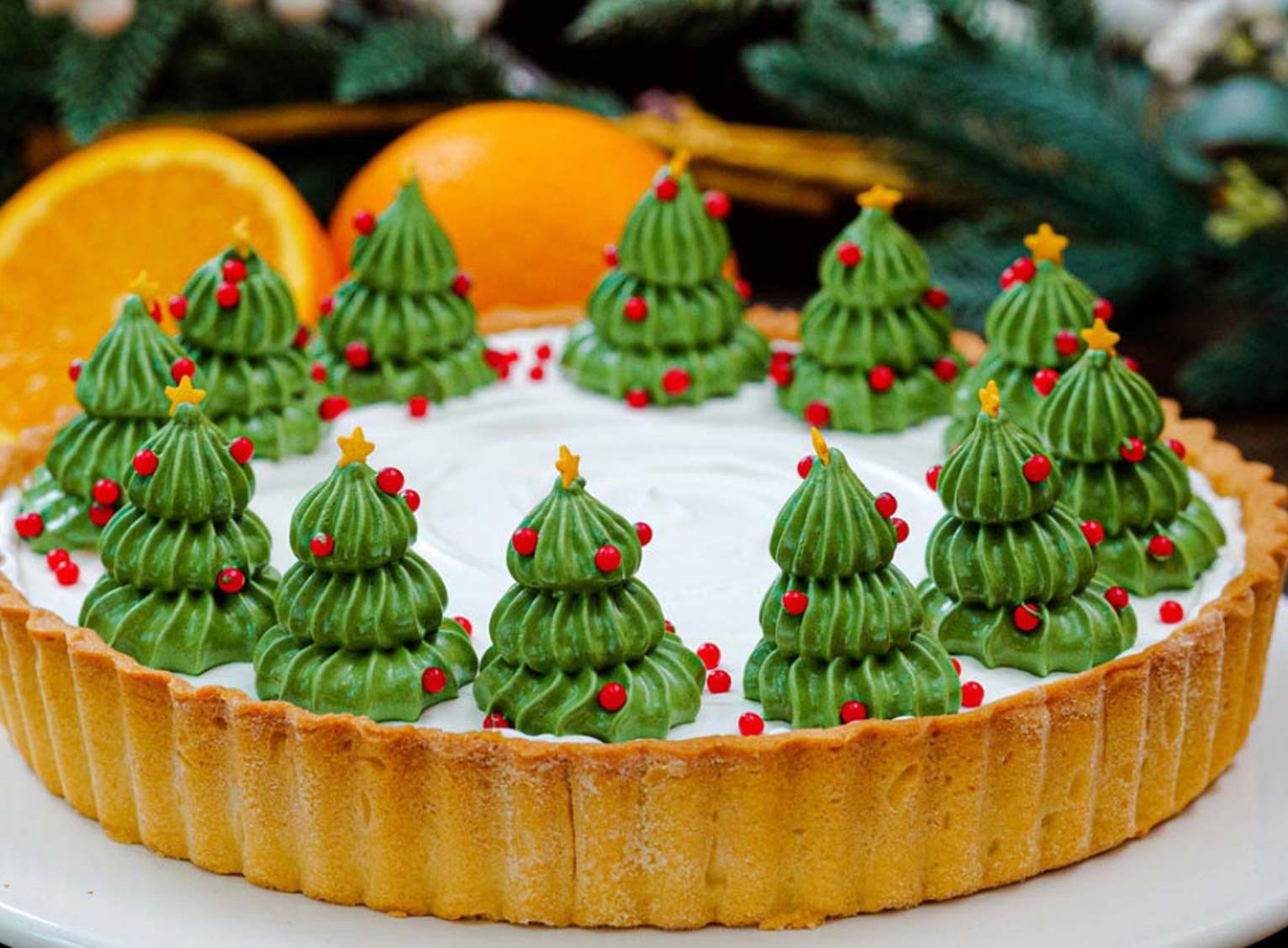 Christmas Orange Meringue Tart