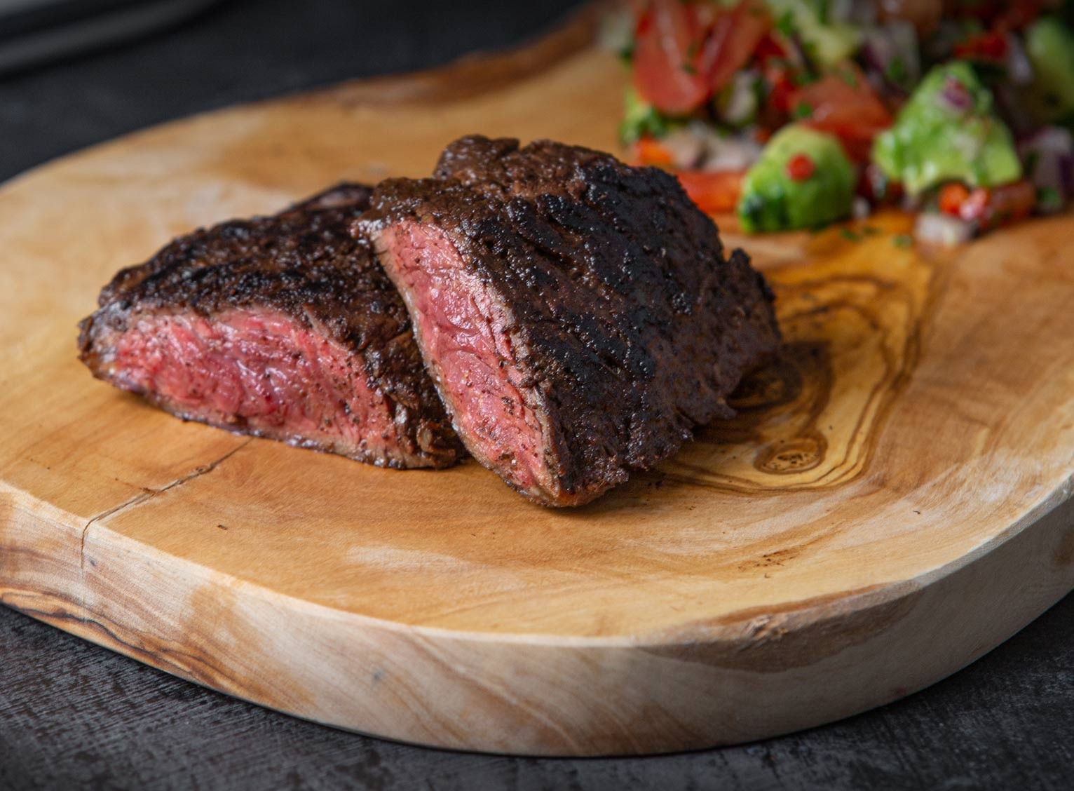 Chipotle Beef Hanger Steak with Avocado Salsa