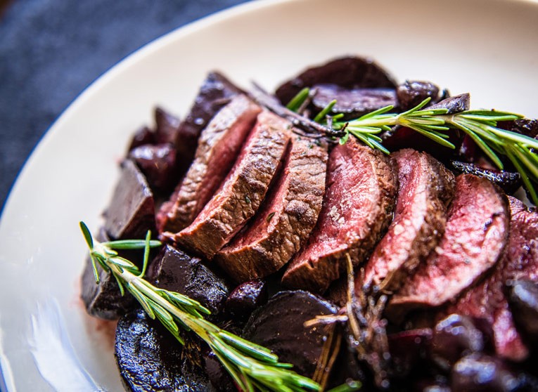 Roast Venison Loin with Beetroot