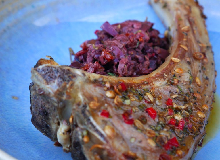 Greek-Style Lamb Chops with Tapenade