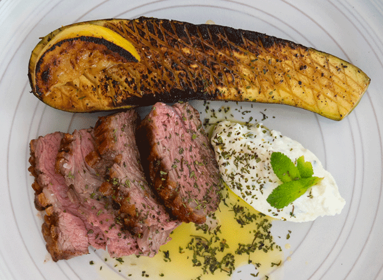 Pan Roasted Lamb Rump Steaks with Whipped Feta