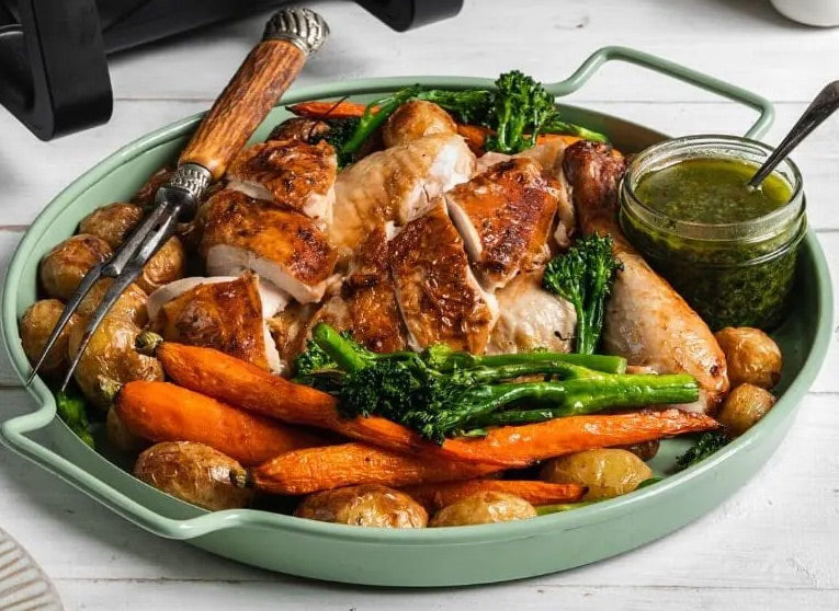 Air Fryer Whole Roast Chicken with Yoghurt Marinade