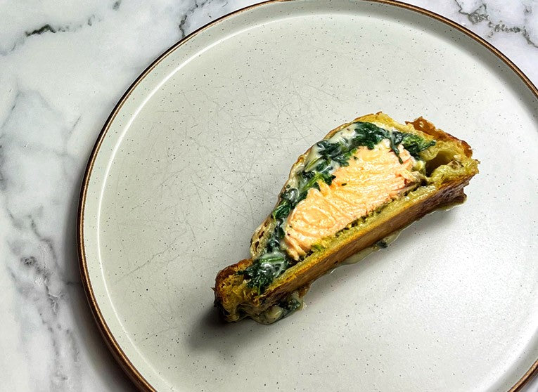 Simple Salmon En Croute with Spinach