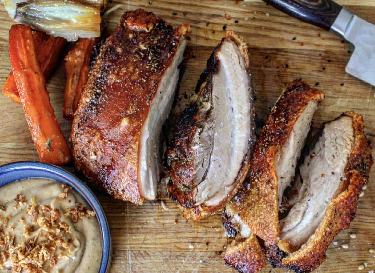 Slow-Roast Pork Belly with Toffee Apple Sauce