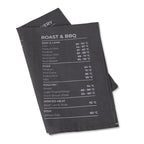 Grey tea towel temperature guide for roasts and bbq meat