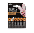 AA Duracell alkaline batteries - 6 pack