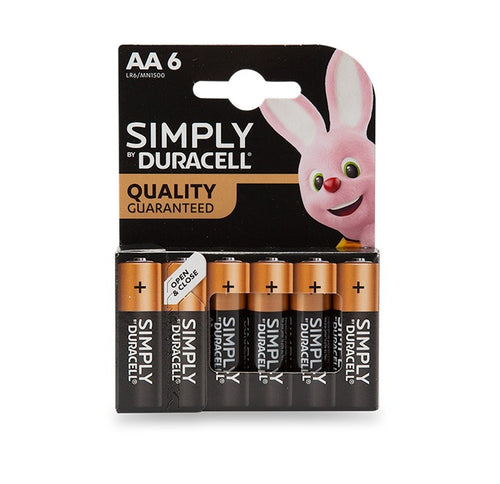 AA Duracell alkaline batteries - 6 pack
