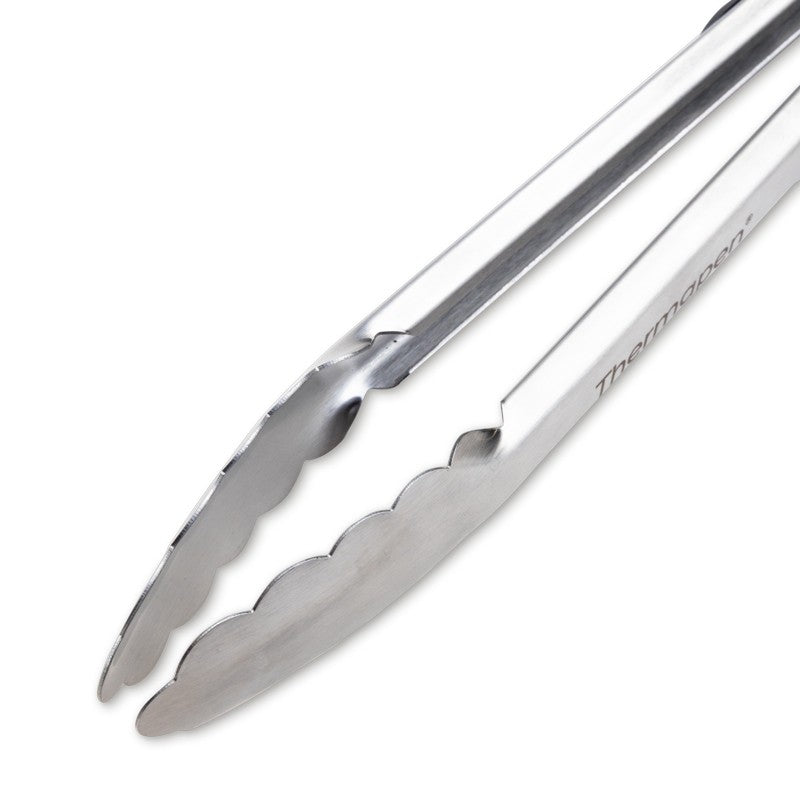 Grey Silicone & Stainless Steel Kitchen & BBQ Tongs