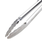 Grey Silicone & Stainless Steel Kitchen & BBQ Tongs