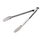 Grey Silicone & Stainless Steel Kitchen & BBQ Tongs