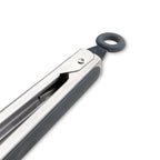 Grey Silicone & Stainless Steel Kitchen & BBQ Tongs