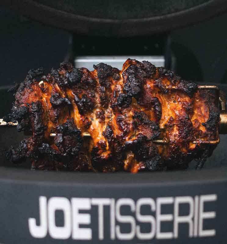 cooked chicken shawarma using kamado joe and rfx 