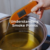 Frying oil guide 🫒🍳

Not sure what oil to use for which dish? We've got you covered. 

Swipe to see the smoke point for 6 of the most popular cooking oils and what recipes to use them for.

Don't forget to save this guide so it's on hand for all your cooking needs 🌻

#Thermapen #TeamTemperature #CookingTips #FriedFood #UKFoodies #CookingOil