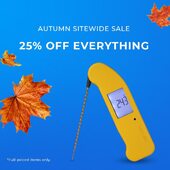 🍁 Get 25% off all full priced items and elevate your cooking game ready to enjoy all those autumnal dishes, cooked to perfection with Thermapen. 
Don't miss out! 🔥