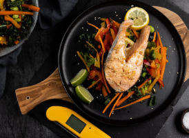 Baked Salmon Steaks with Crunchy Thai Salad