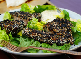 Genevieve Taylor’s Miso and Sesame Tuna Steaks with Wasabi Ginger Mayo