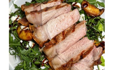 Grilled Pork, Peach & Feta Salad