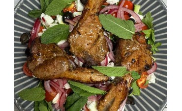 Grilled Sumac Lamb Chops & Greek Salad