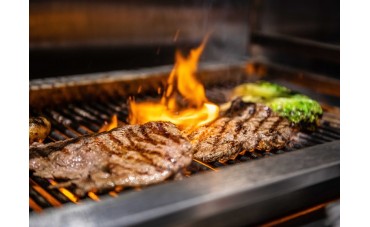 Kenny Tutt's Hanger Steak with Salsa Verde & Charred Spring Onions