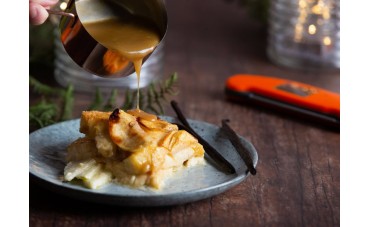 Baked Toffee Apple & Ginger Brioche & Butter Pudding