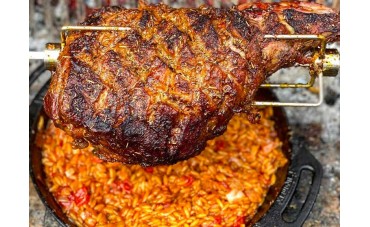 The Smokin Elk's Greek Leg of Lamb & Orzo