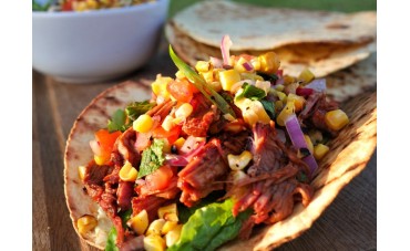 Richard Holden's Pulled Pork Tacos with Grilled Corn Salsa