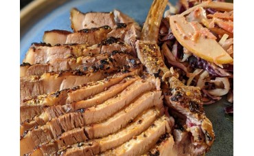 Richard Holden's Honey Mustard Pork Tomahawks with Apple Slaw