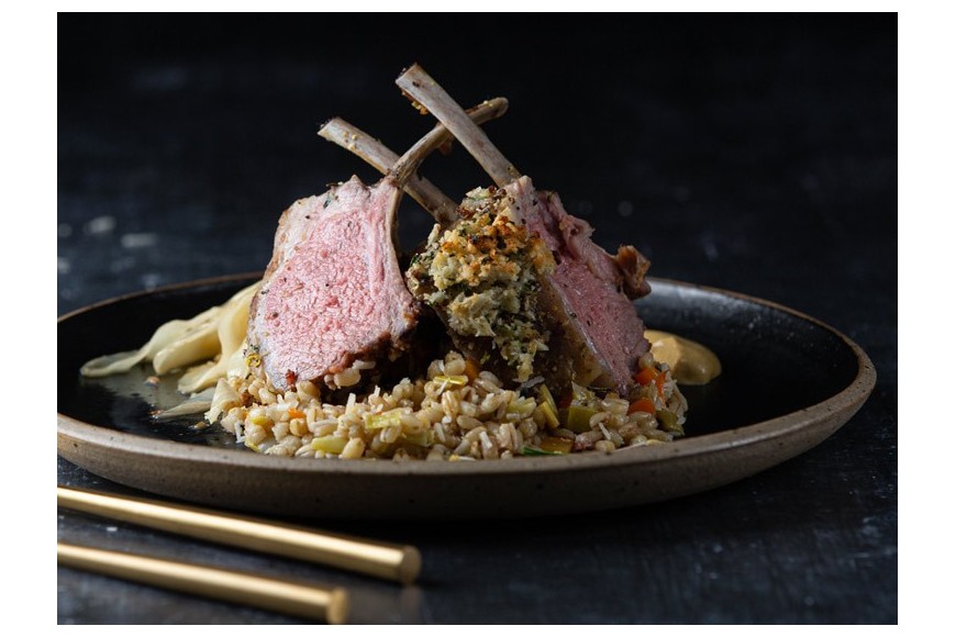 Herb-Crusted Rack of Lamb with Pearl Barley