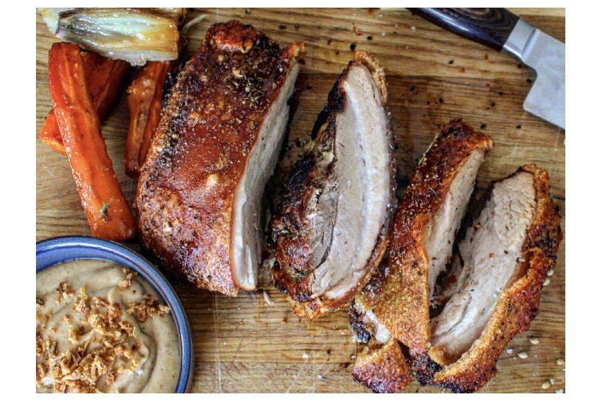 Kenny Tutt’s Slow-Roast Pork Belly with Toffee Apple Sauce