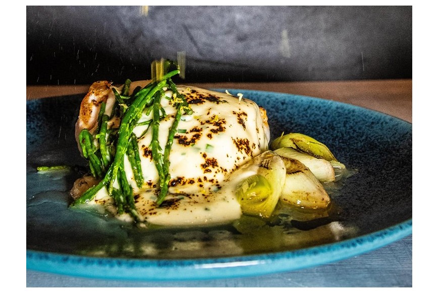 Kenny Tutt's Cod Mornay with Buttered Leeks